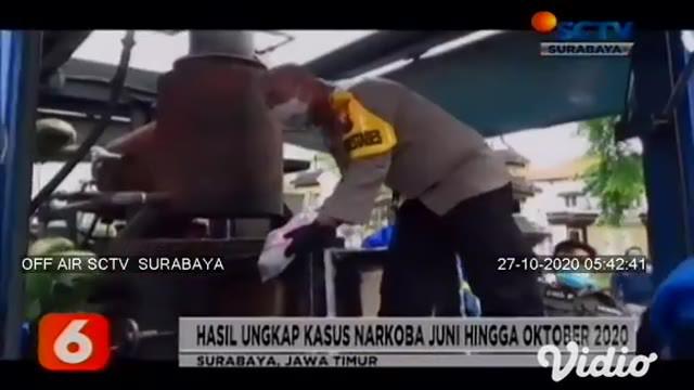 Pemusnahan barang bukti narkoba digerlar di halaman Polrestabes Surabaya dengan menggunakan mesin pembakar milik BNNP Jawa Timur. Pemusnahan disaksikan Forkopimda Kota Surabaya.