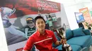 Rio Haryanto mengadakan press conference di Gedung Pertamina Pusat, Jakarta, Senin (2/6/2014) (Liputan6.com/Faizal Fanani).