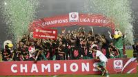 PSS Sleman meraih juara Liga 2 2018 setelah mengalahkan Semen Padang 2-0, Selasa (4/12/2018) di Stadion Pakansari, Cibinong. (Bola.com/Muhammad Iqbal Ichsan)
