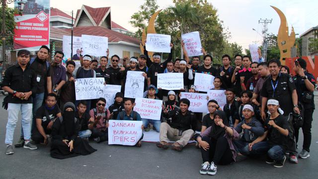 Tolak RUU KUHP, Aliansi Jurnalis Gorontalo Turun ke Jalan