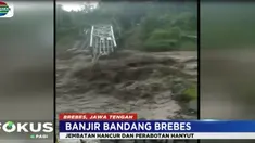 Akibat hujan deras yang turun beberapa jam, sejumlah kawasan di kecamatan Bumiayu, Brebes, Jawa Tengah diterjang banjir bandang.
