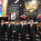 Gubernur DKI Anies Baswedan bersama pimpinan DPRD DKI usai pengesahan APBD-P 2019. (Delvira Hutabarat/Liputan6.com)