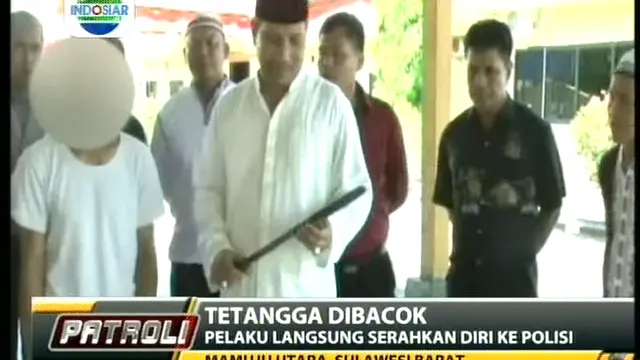  Tetangga Dibacok, Pelaku Langsung Serahkan Diri ke Polisi
