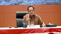 Menteri Dalam Negeri (Mendagri) Muhammad Tito Karnavian dalam Konferensi Pers tentang Rancangan Anggaran Pendapatan dan Belanja Negara (RAPBN) &amp; Nota Keuangan Tahun Anggaran 2026 di Kantor Direktorat Jenderal (Ditjen) Pajak Kementerian Keuangan (Kemenkeu), Jakarta, Jumat (15/8/2025).
