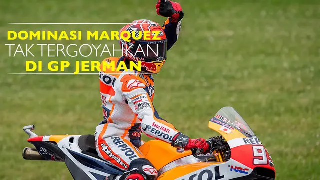 Pebalap Repsol Honda, Marc Marquez berhasil juara di MotoGP Jerman 2016 walaupun motornya sempat mengalami insiden di tikungan ke-8.