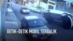 Detik-detik mobil menabrak mobil lain yang tengah parkir terekam kamera cctv.