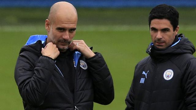 Pep Guardiola dan Mikel Arteta