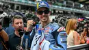 Pembalap Gresini Racing MotoGP, Alex Marquez setelah sesi kualifikasi MotoGP Grand Prix Malaysia di Sirkuit Internasional Sepang, Sepang, 2 November 2024. (MOHD RASFAN/AFP)