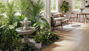 Rumah Kecil Tapi Luas dengan Taman Dalam Rumah dan Air Mancur Mini