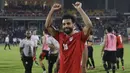 Bintang Liverpool, Mohamed Salah berhasil mempersembahakan kemenangan untuk Mesir di babak perempatfinal Piala Afrika 2021 saat melawan Maroko di Ahmadou Ahidjo Stadium, Yaounde, Kamerun, Minggu (30/01/2022) malam WIB. (AP/Sunday Alamba)