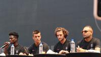 Pemain PSG di ICC 2018, Timothy Weah, Giovani Lo Celso, Adrien Rabiot, dan Layvin Kurzawa. (Bola.com/Wiwig Prayugi)