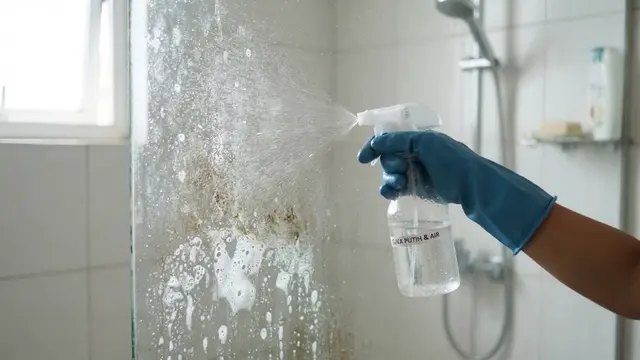 Semprotkan Campuran Cuka dan Baking Soda ke Kaca