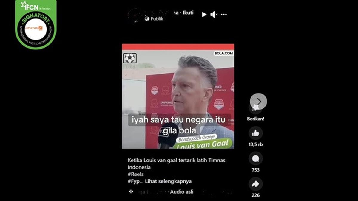 Video Hoaks Sepekan: van Gaal Tertarik Latih Timnas Indonesia hingga Hasto Kristiyanto Menangis Jadi Tersangka KPK