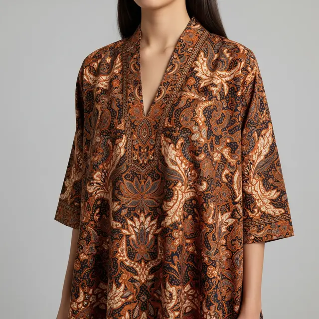 Batik Tunik Panjang untuk Menyamarkan Perut