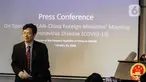Duta Besar China untuk ASEAN, Deng Xijun memberikan keterangan terkait perkembangan virus corona COVID-19 saat Media Briefing di Jakarta, Jumat (21/2/2020). Pada kesempatan itu, Deng Xijun berharap ASEAN saling bekerja sama untuk menangani virus corona COVID-19. (Liputan6.com/Faizal Fanani)
