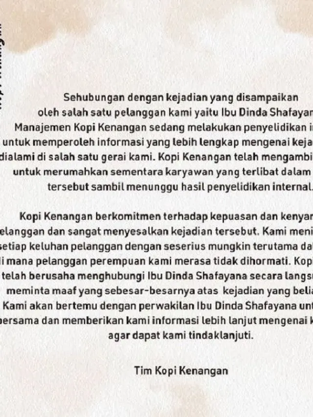 Kopi Kenangan (Foto: Instagram/@kopikenangan.id)
