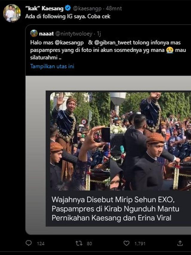 Anggota Paspampres Mirip Sehun EXO di Ngunduh Mantu Kaesang Erina