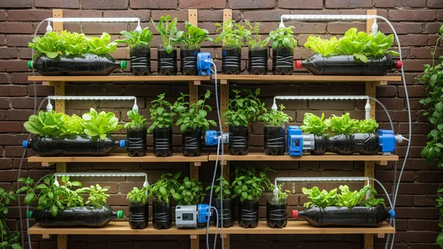 Desain Kebun Hidroponik Estetik Pakai Botol Bekas ala Zero Waste/Gemini AI
