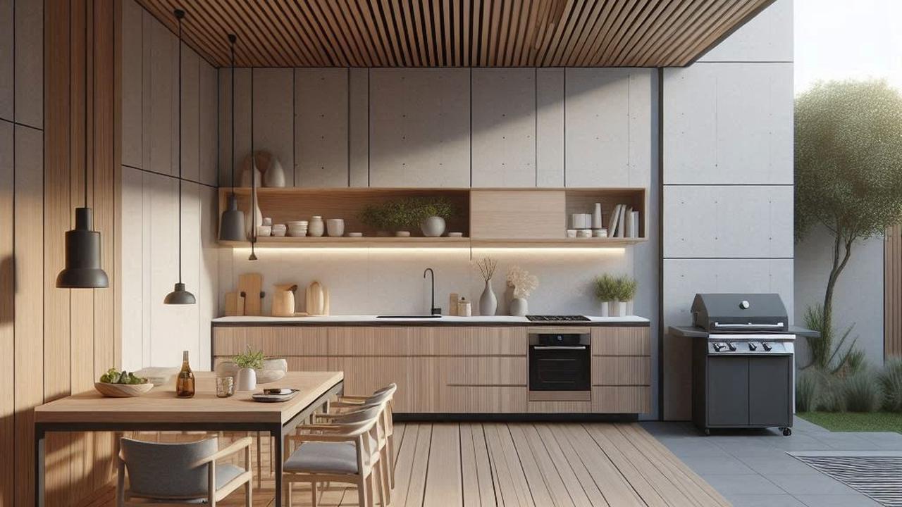 Desain Dapur Belakang Rumah yang Terbuka