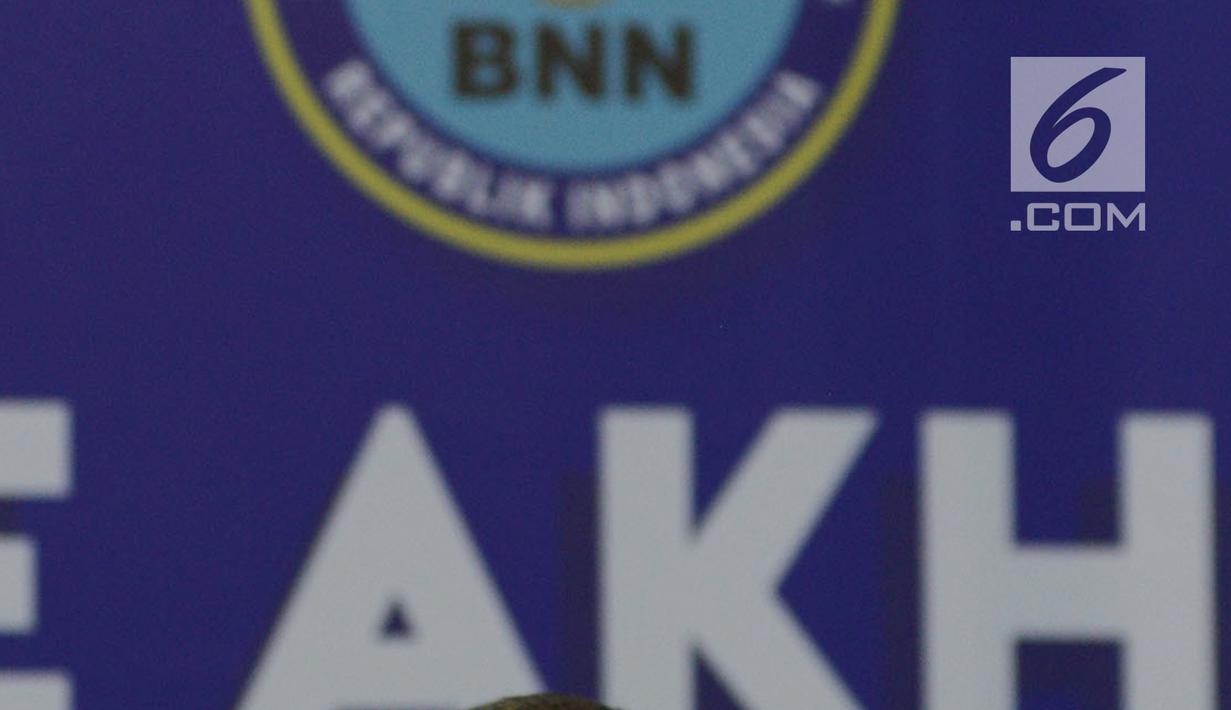 Kepala BNN Irjen Heru Winarko dalam acara rilis akhir tahun 2018 BNN di gedung BNN, Jakarta, Kamis (20/12). Sepanjang 2018, BNN telah mengungkap 53 kasus TPPU yang melibatkan 70 orang tersangka dengan total aset Rp229 miliar. (Merdeka.com/Imam Buhori)