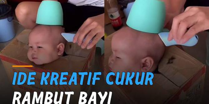 VIDEO: Dimasukkan dalam Kardus, Ide Kreatif Cukur Rambut Bayi