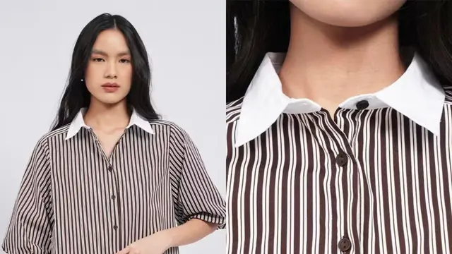 Executive Regular Fit Balloon Sleeve Shirt (Dark Brown)