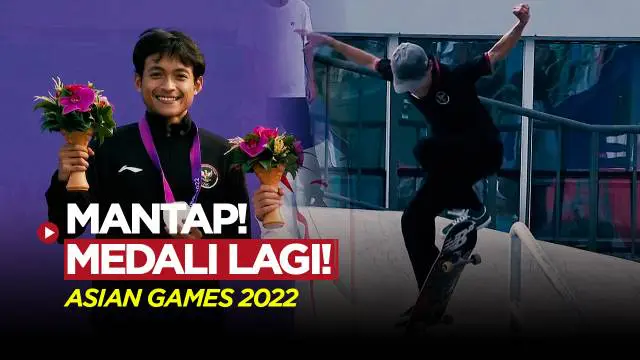 Berita Video, Sanggoe Darma Tanjung berhasil meraih medali perak Asian Games 2022 di cabor skateboard pada Rabu (27/9/2023)