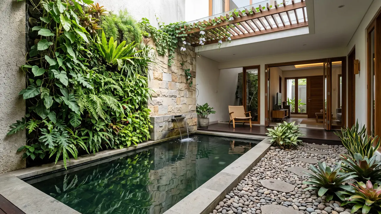 Desain Taman Kering dan Kolam Refleksi