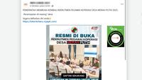 Tangkapan layar tautan pendaftaran rekrutmen pegawai Koperasi Desa Merah Putih 2025 yang beredar di Facebook.
