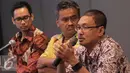 Direktur Teknik Gas Kementerian ESDM, Naryanto Wagimin memberikan keterangan saat diskusi publik di Jakarta, Rabu (10/2). Diskusi membahas pengembangan infrasutruktur gas, siapa yang harus memegang kendali. (Liputan6.com/Angga Yuniar)
