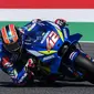 Pembalap Suzuki Ecstar, Alex Rins, menyusukuri catatan finis keempat setelah mengawali MotoGP Italia dengan start di posisi yang kurang menguntungkan. (AFP/Tiziana Fabi)