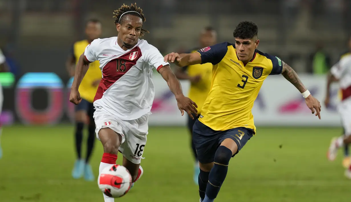 Hingga babak pertama usai skor tetap 1-0 untuk keunggulan Ekuador. (AP/Martin Mejia)