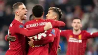 Liverpool mengalahkan Red Bull Salzburg di Red Bull Arena, Wals-Siezenheim, Rabu (11/12/2019) dini hari WIB pada laga terakhir Grup E Liga Champions 2019-2020. (Joe Klamar/AFP)