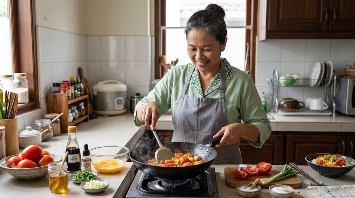 Resep Tomato Egg Stir-Fry Khas China