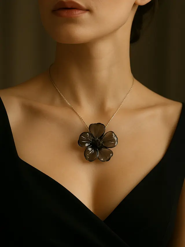 Kalung Model Bunga Hitam Kekinian 2025