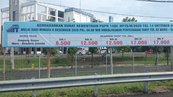 Penyesuaian tarif Jalan Tol simpang susun Waru - Bandara Juanda, Sidoarjo, Jawa Timur (Foto: Dok Istimewa)