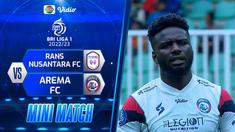 Berita video highlights pertandingan BRI Liga 1 2022/2023, antara RANS Nusantara FC melawan Arema FC, Rabu (8/2/23). RANS gagal meraih kemenangan setelah kalah tipis 1-2 dari Arema FC.