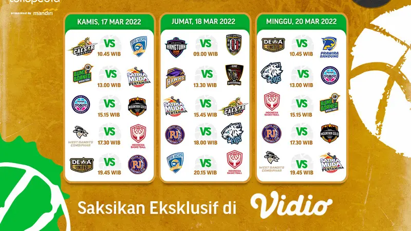 Jadwal Lengkap IBL Tokopedia Seri 5 Pekan Ini, Saksikan Live Streaming di Vidio