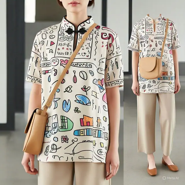 Inspirasi Batik Doodle Berwarna. Foto: Meta AI