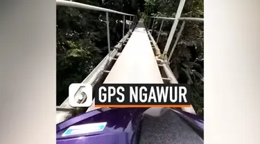 thumbnail kurir naik ke jembatan gantung karena ngikutin gps