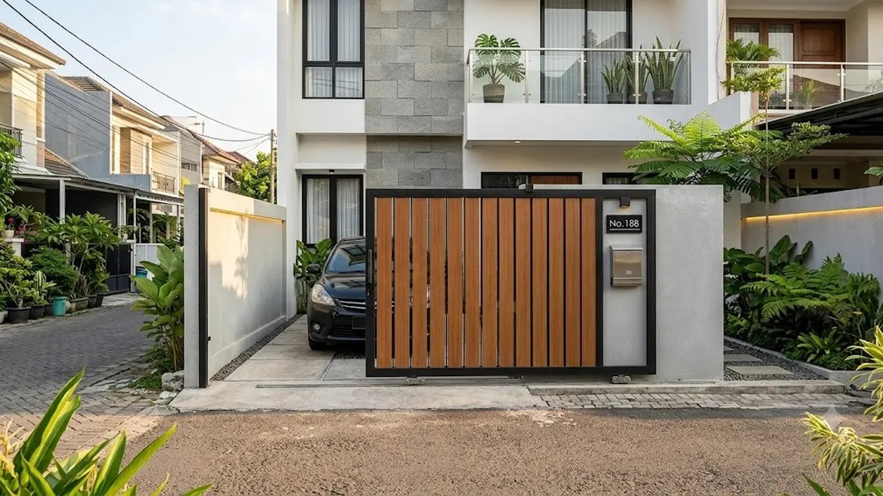 Model Pagar Geser Modern untuk Lahan Sempit (AI Generated)