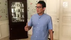 Sandiaga Uno terus melakukan persiapan jelang debat capres cawapres perdana yang akan diselenggarakan malam ini.
