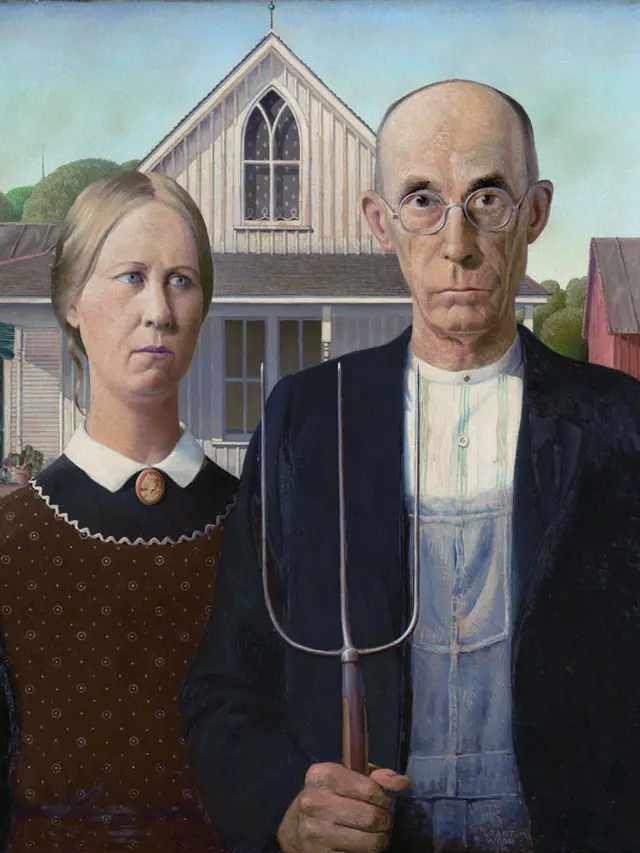 American Gothic (1930) Oleh Grant Wood.