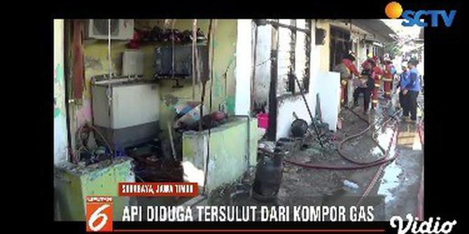 Kompor Gas Lupa Dimatikan, Asrama Polisi di Surabaya Hangus Terbakar