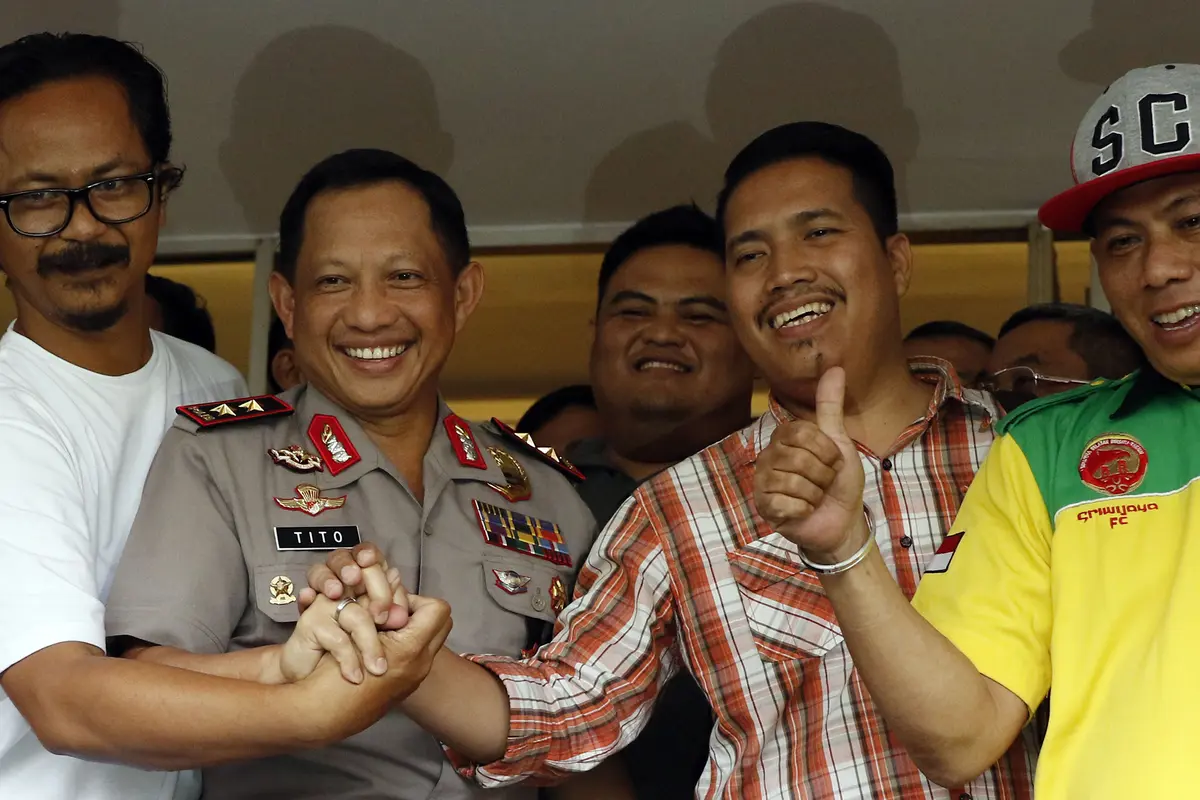 Ketua The Jakmania dan Ketua Viking (Liputan6.com)