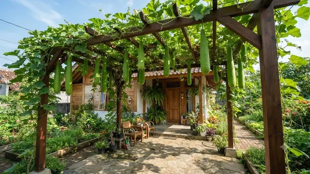 Ide Pergola dari Tanaman Sayur Rambat