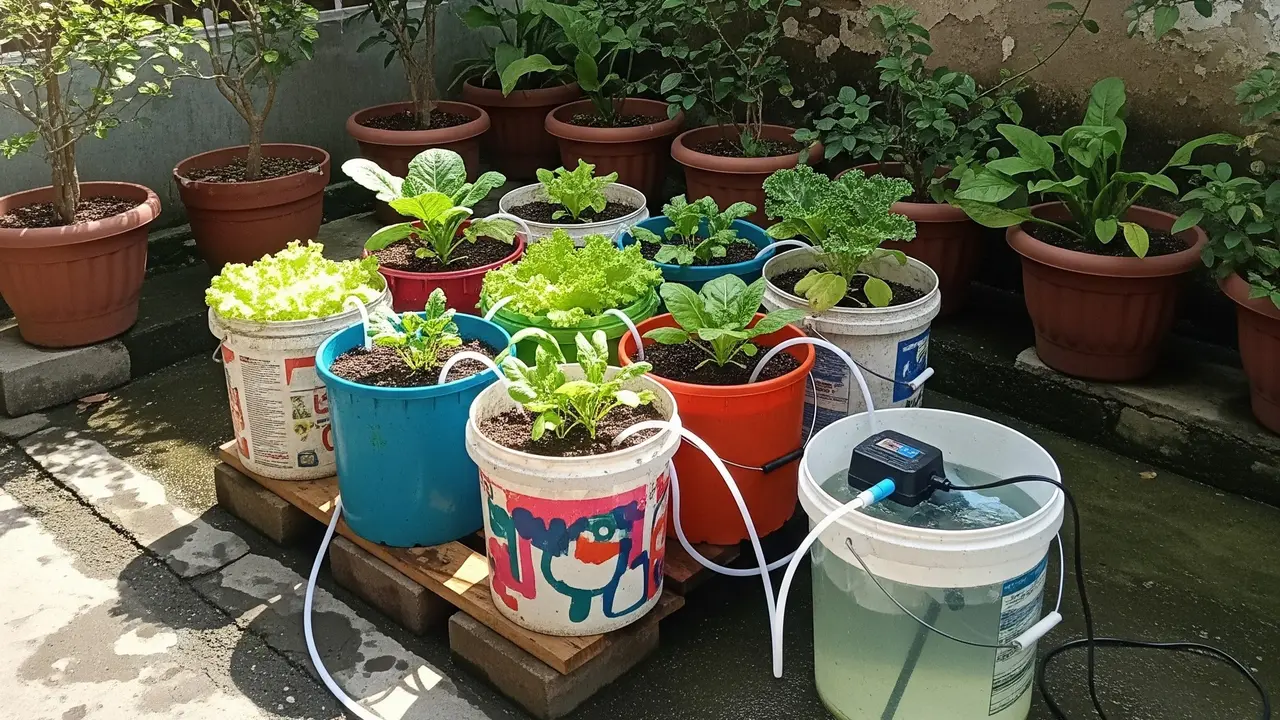9 Desain Kebun Sayur Hidroponik Ember Sederhana Modal Kecil, Solusi Lahan Terbatas
