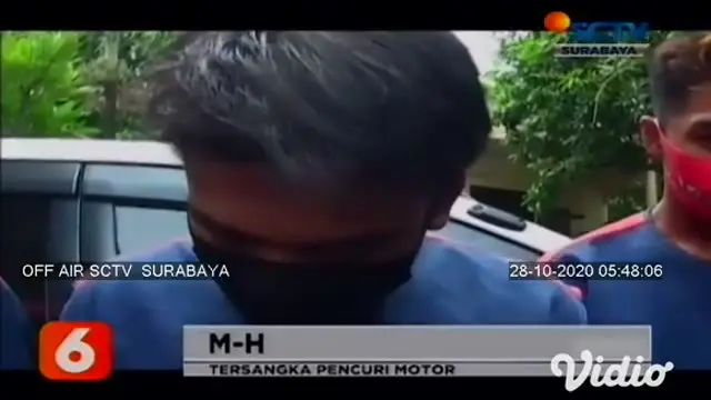 VIDEO: Polisi Ciduk Komplotan Pencuri Motor dan Pemalsu STNK di Surabaya