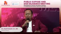 Komisaris Utama PT Teknologi Karya Digital Nusa, Budi Setiyadi&nbsp;saat Public Expose Penawaran Umum Saham Perdana PT Teknologi Karya Digital Nusa Tbk, Rabu (15/2/2023). (Foto: tangkapan layar/Pipit I.R)