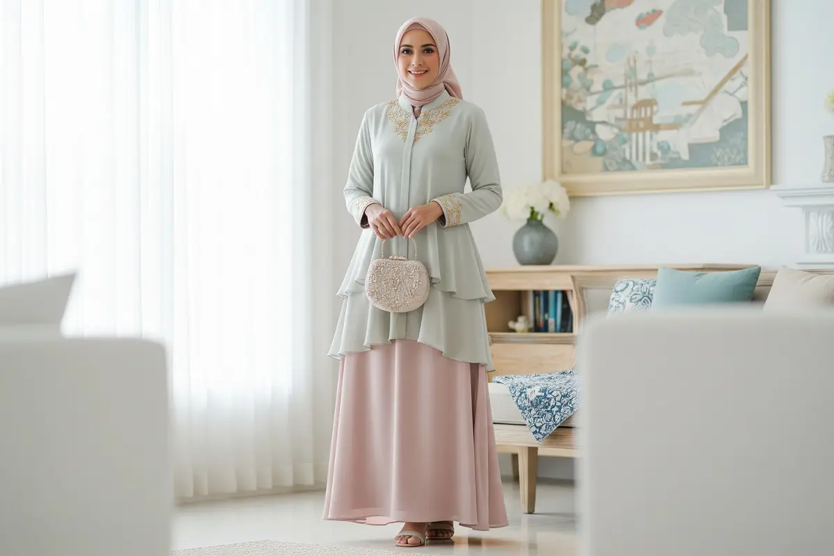 Model Gamis Potongan Dua Tingkat untuk Lebaran 2026